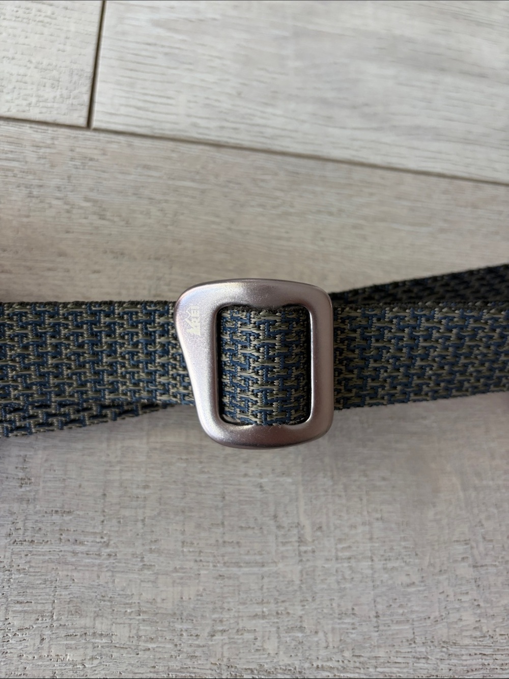 Men's Black Webbing Belt w Metal Buckle REI buckle bison brand tweed blue green